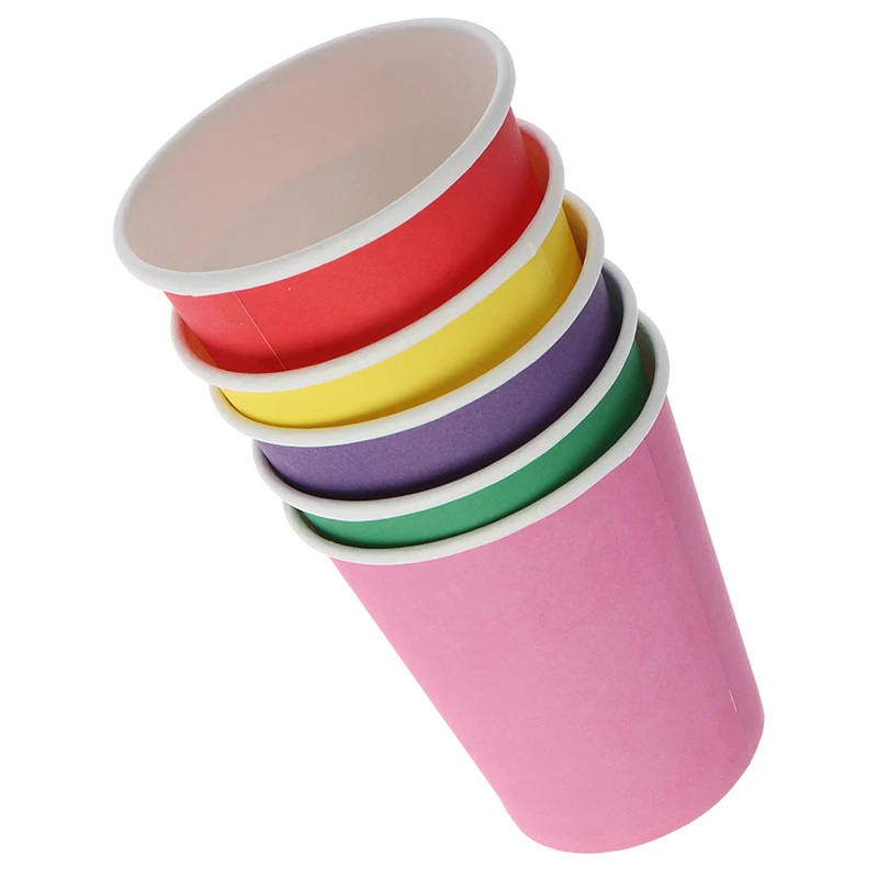 Color Disposable Cups Handmade Paper Kindergarten DIYCoffee Cup Materials Household Kitchen Accessories 10pcs
