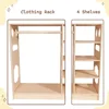 Children's Wardrobe, Children's Open Wooden Storage Room - Montessori Wardrobe - Wooden, Can Hold Ornaments, Children's Wardrobe 4