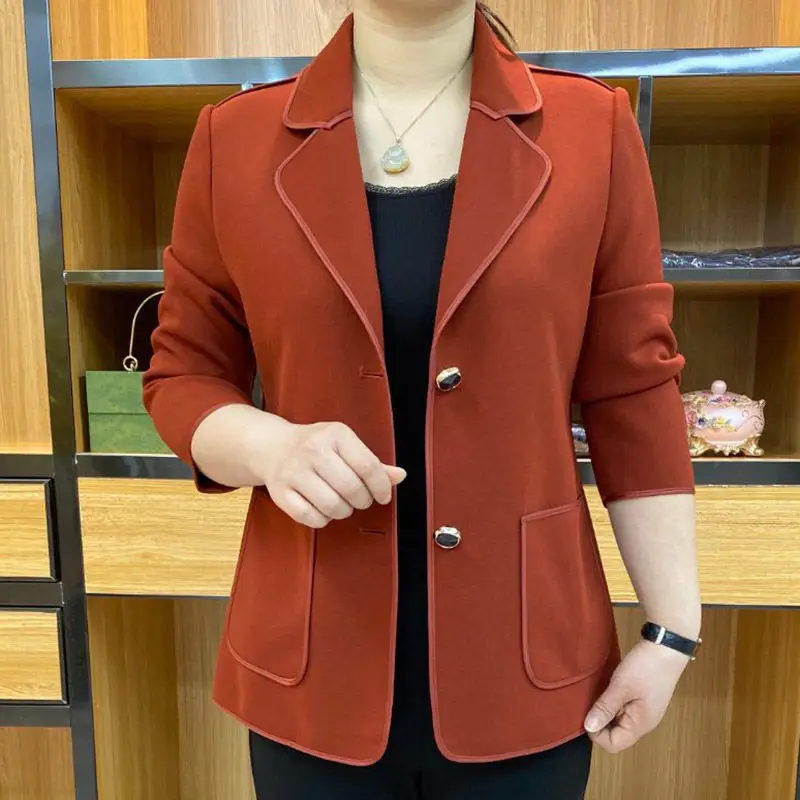 Retro Ink Painting Print Notched Collar Single Breasted Female Suit Jacket Fashion Casual Long Sleeve Blazers Women Coat Clothes