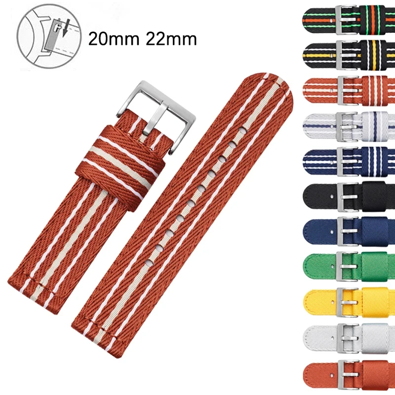 Cinturino In Nylon Da 20Mm 22Mm Per Moonswatch E Muslimco Branding Fifty Fathoms Fashion Diving Sports Cinturino Di Ricambio