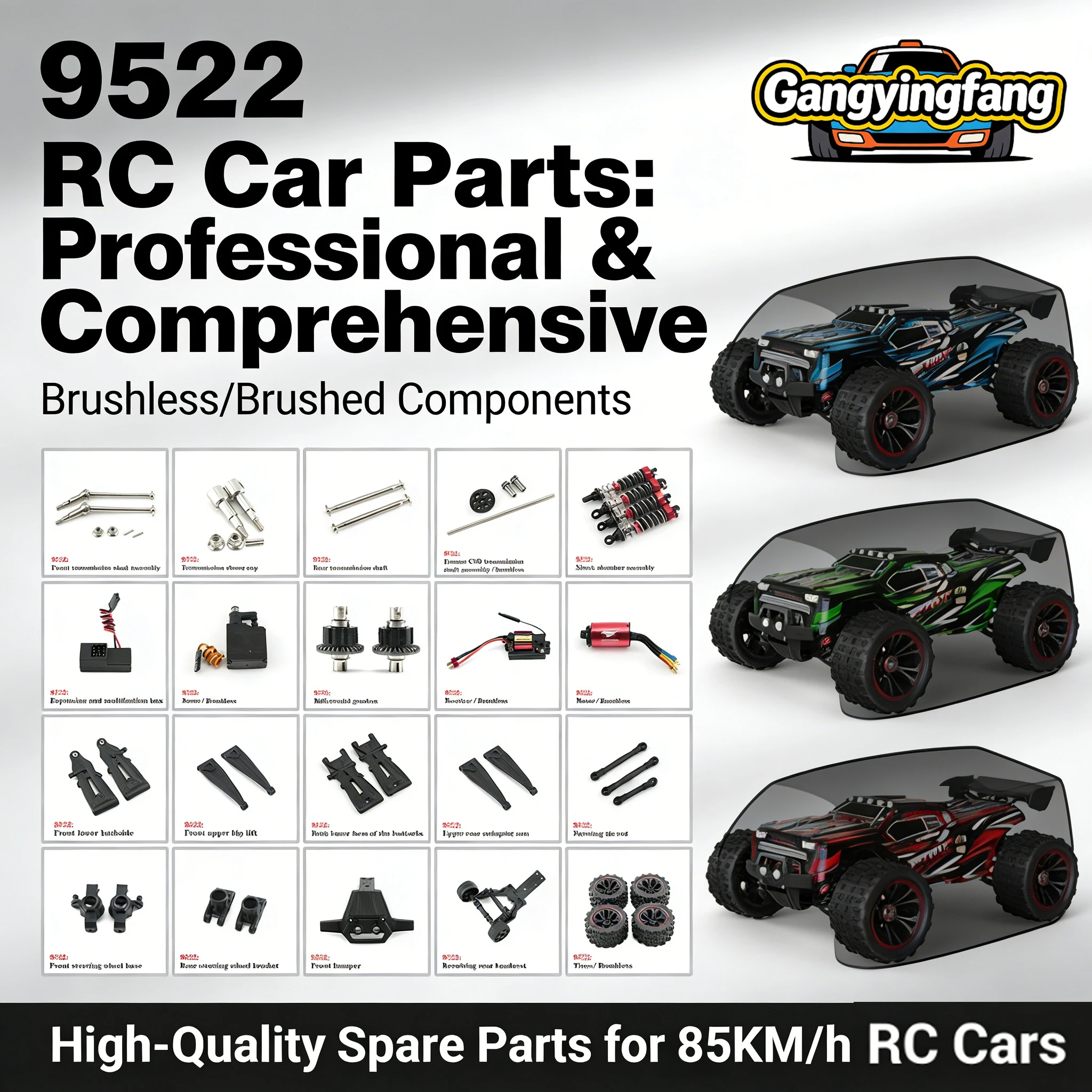 High-Performance RC Racing Upgrade Kit - Differential Gearbox, Steering Components, & Chassis Parts