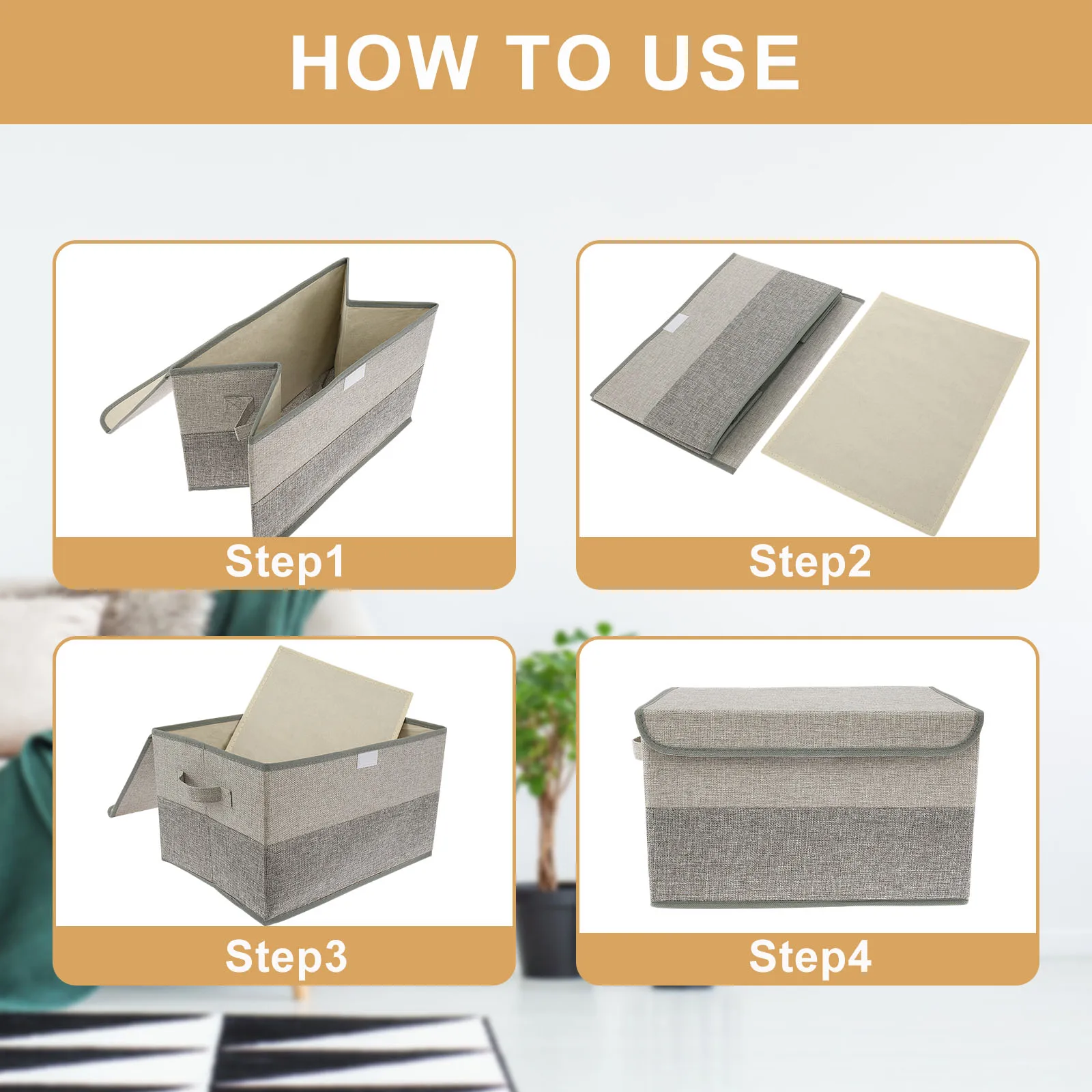 Foldable Fabric Storage Box Laundry Baskets Linen Home Cabinet Cosmetic Jewelry Toy Desktop  Organizers Closet Fabric 5