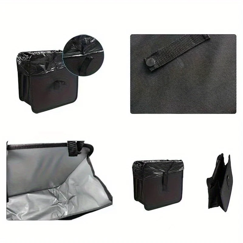 1Pc Durable polyester car trash can, foldable and portable multifunctional seat, back hanging storage bag, car storage bag