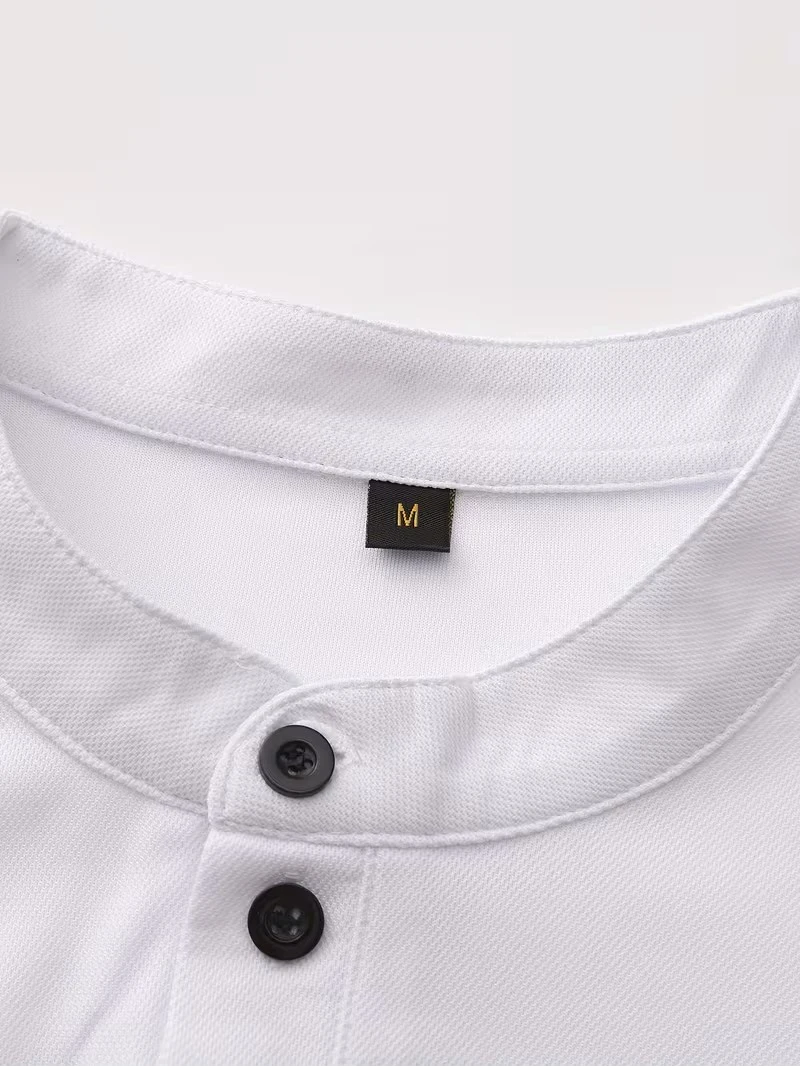 Polo Estiva da Uomo Casual Senza Maniche con Ricamo Golf e Colletto Rialzato, Canotta con Bottoni per lo Sport - immagine 4