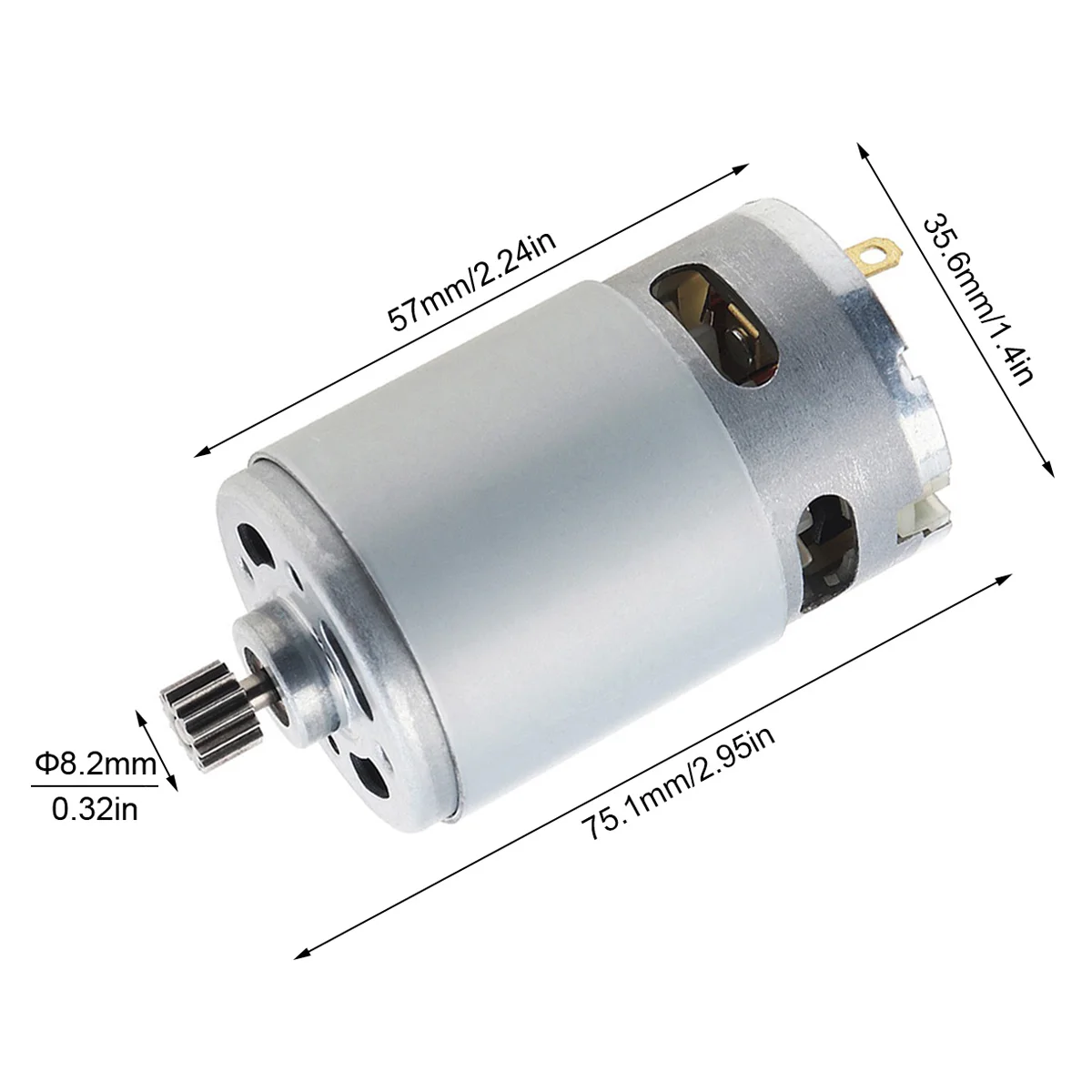 RS550 전기 드릴 브러시 모터, DC 10.8V, 12V, 14.4V, 16.8V, 18V, 21V, 25V, 14 톱니 전기 스크루 드라이버, 마이크로 모터, 8.2mm 기어