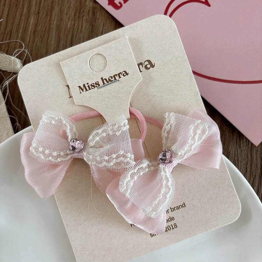Baby Lace Pearl BB Clips Set Korean Sheer Bow Hair Ties Girls Hair Accessories 2025 Childrens Day Gift