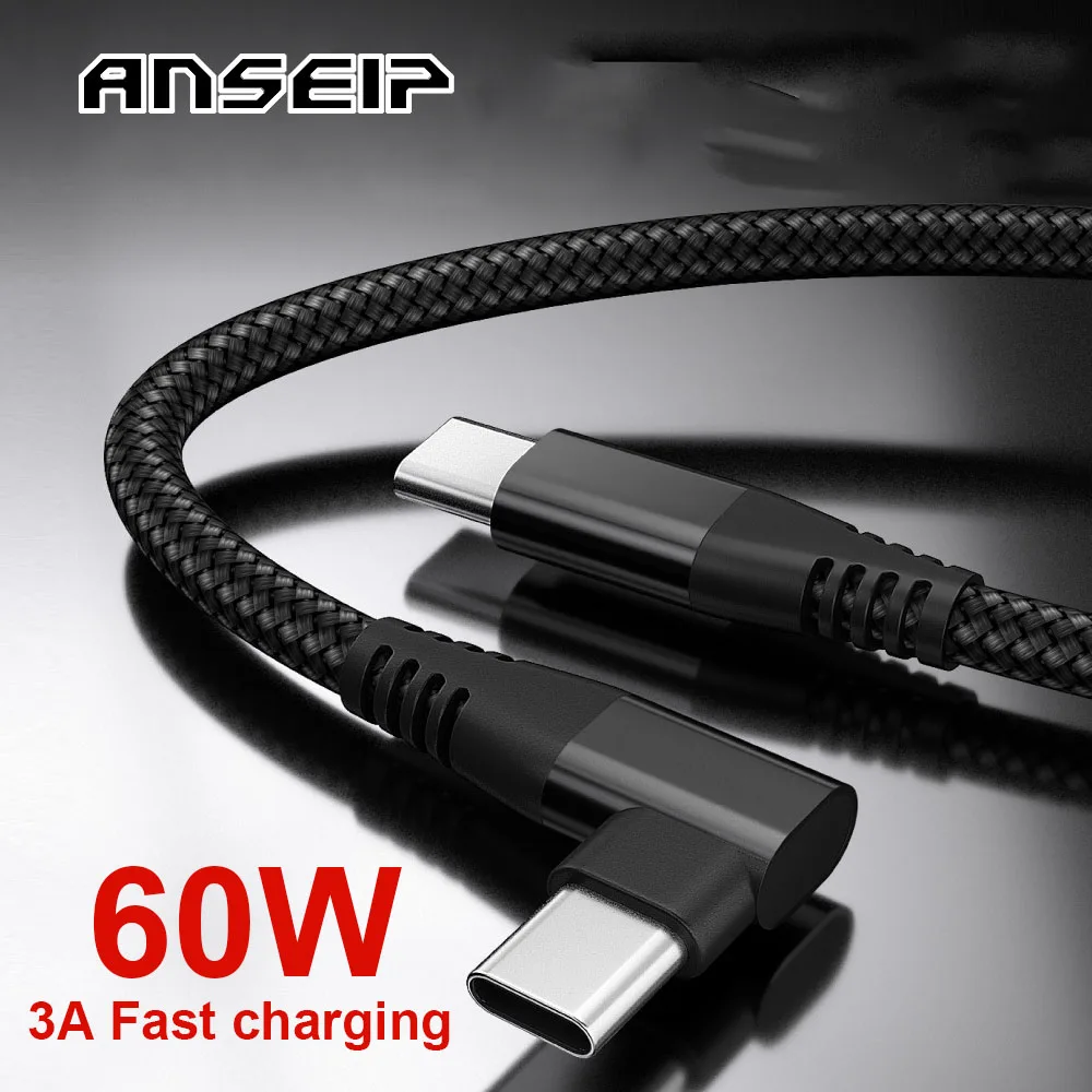 

ANSEIP USB Type c cable PD 60W USB charger Cable For Xiaomi 11 Macbook Samsung Huawei QC3.0 3A Fast Charging Usb data sync Cable