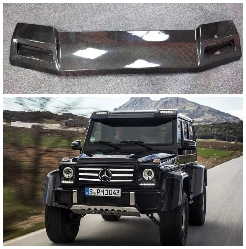 

For Mercedes-Benz G Class W463 G500 G55 G63 G65 2009-2018 Carbon Fiber Rear Trunk Wings Roof Spoiler Splitters With LED Light