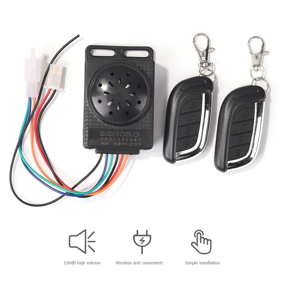 Sistema di allarme Ebike 36V 48V 60V 72V con due interruttori per bicicletta elettrica/scooter moto triciclo e bici/controller brushless - immagine 3