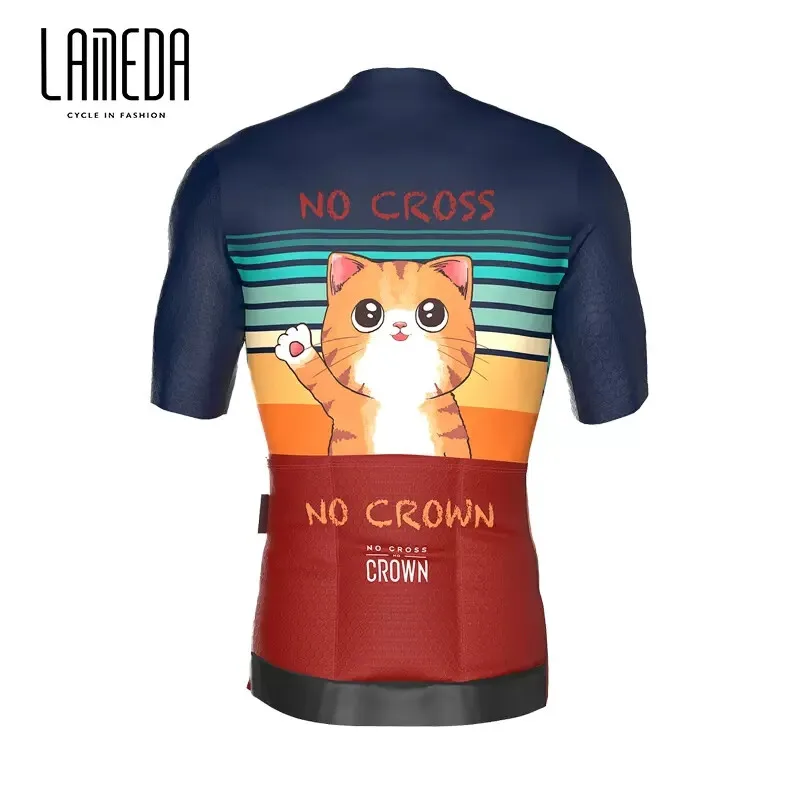 LAMEDA Men's Cycling Jersey - Breathable Quick-Dry Bike Shirt With 3 Rear Pockets