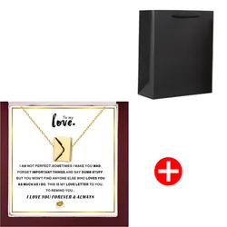 Elegant Love Envelope Necklace with Premium Wooden Keepsake Box - Perfect (God set with bag)