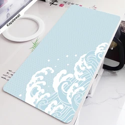 Japanese Great Off Wave Mouse Pad Gamer Large Black and White Mousepad XXXL Mouse Mat Game Carpet Rubber Keyboard Pads 50x100cm