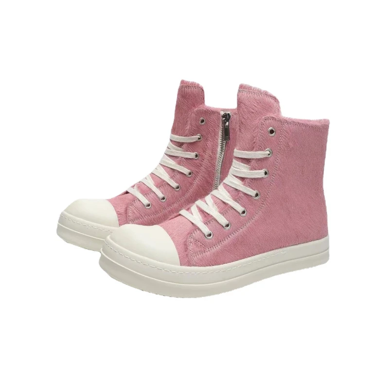

Rick Men's Shoes High Tops Street Women's Shoes Casual Leather Horsehair RO O Men's Sneakers