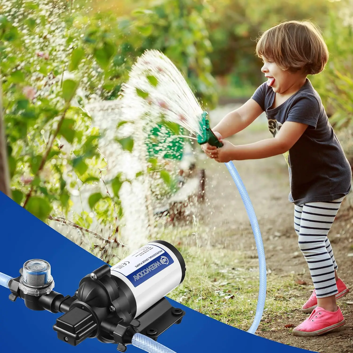 Water Pressure Diaphragm Pump Industrial 115V Self Priming 4 Gpm 45 Psi Water Booster Pump with Power Plug