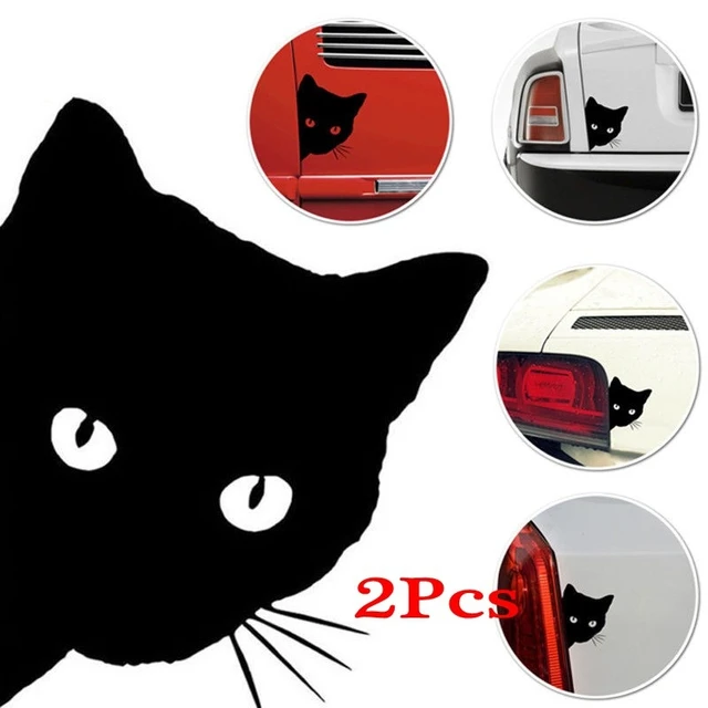 Adesivos de carro gato preto dos desenhos animados Decalque impermeável  para corpo do carro Decoração de janela Decalques de vinil Cat Auto -  AliExpress