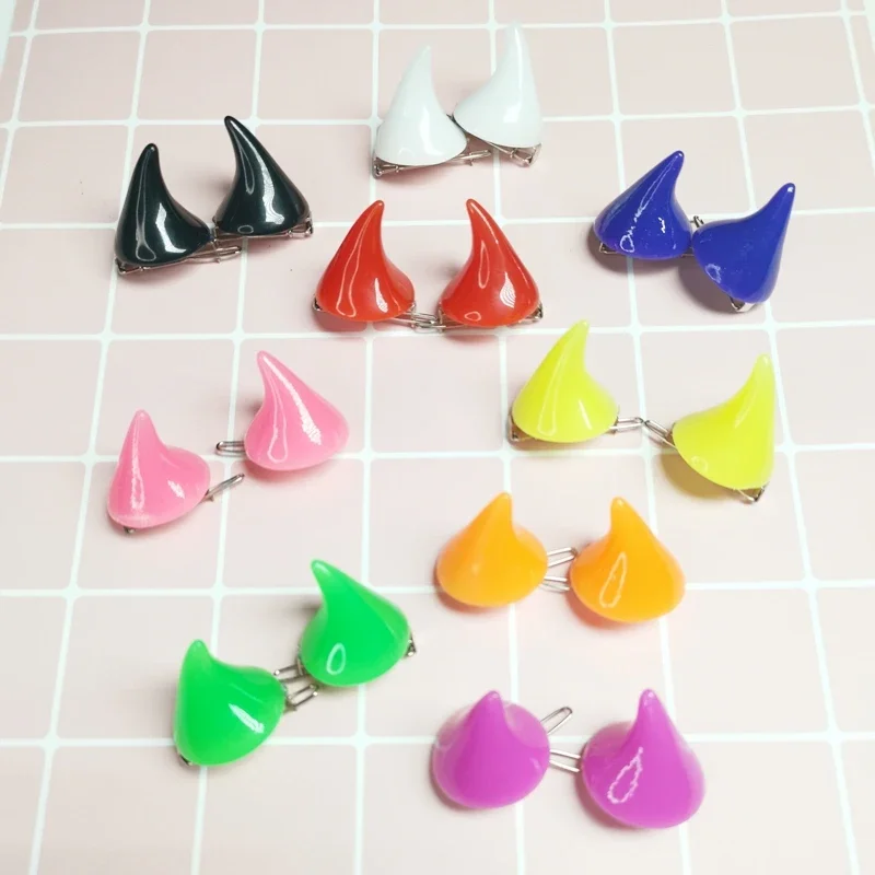 Demon OX Horn Hairpins Luminous Party Cosplay Costume Pin Hair Accessories Hairclip 1 Pair for hair clips,hair accessories