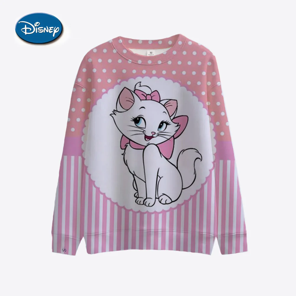 thumbnail image 1 of Sudadera con cuello redondo para mujer con estampado de dibujos animados de Disney Mary Cat, primavera/otoño, para parejas, 1 of 4