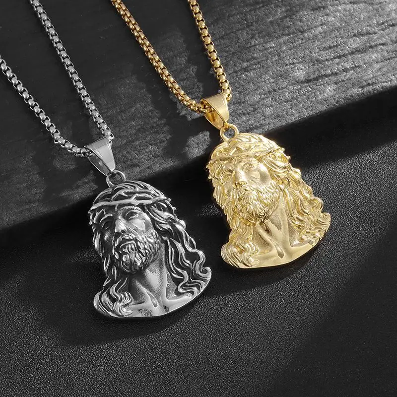 

HIPHOP Hip Hop Accessories - Stainless steel God Head pendant necklace
