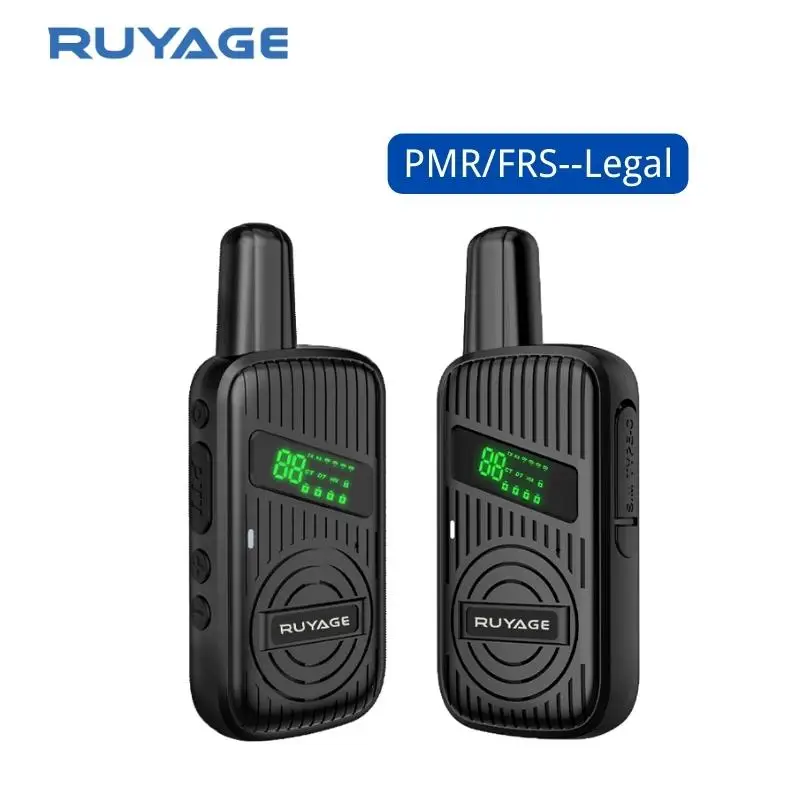 Ruyage L1 2Pcs Mini Walkie Talkie Rechargeable Walkie-Talkies PMR446 Long Range Portable Two-way Radio For Hunting