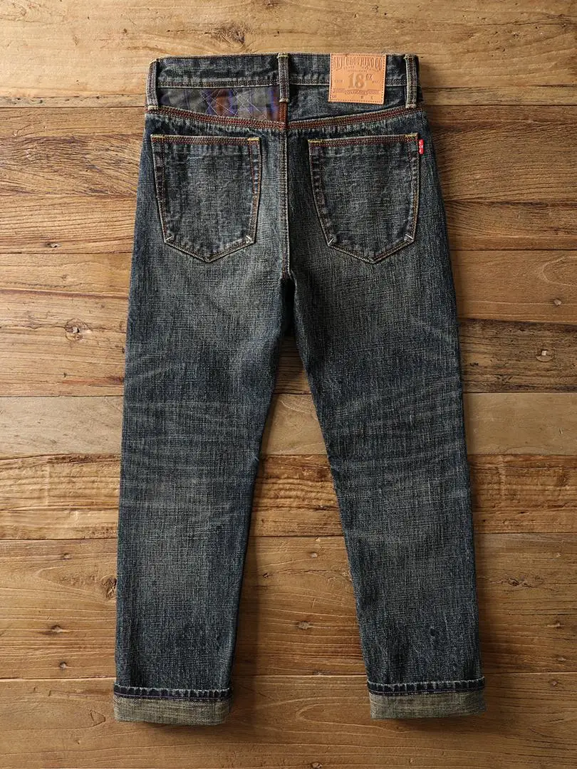 Heavyweight Thick 18oz Red Selvedege Denim Jeans for Men American Vintage 100% Cotton High Quality Straight Casual Pants 501 5km 4
