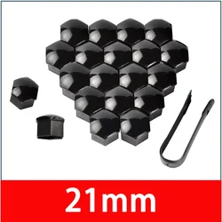 Universal Car Wheel Nut Protective Covers - Rust - Proof Decorative Hub Caps Accessories (Black(21mm))