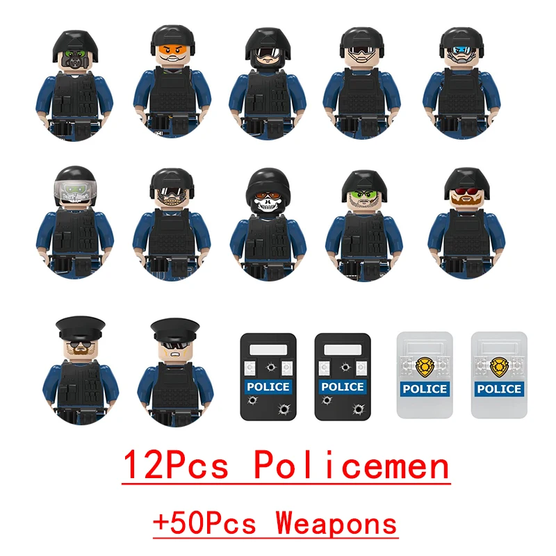 Military-Themed Building Blocks Set with Soldiers and Vehicles