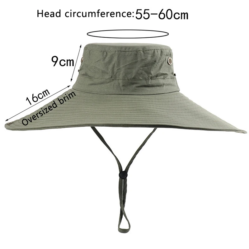 16CM Big Wide Brim Summer Fisherman Hat Fashion Solid Sombreros De Outdoor Hiking Beach Hats Mesh Breathable Anti UV Sun Hat sun hat sun protection hat fisherman hat