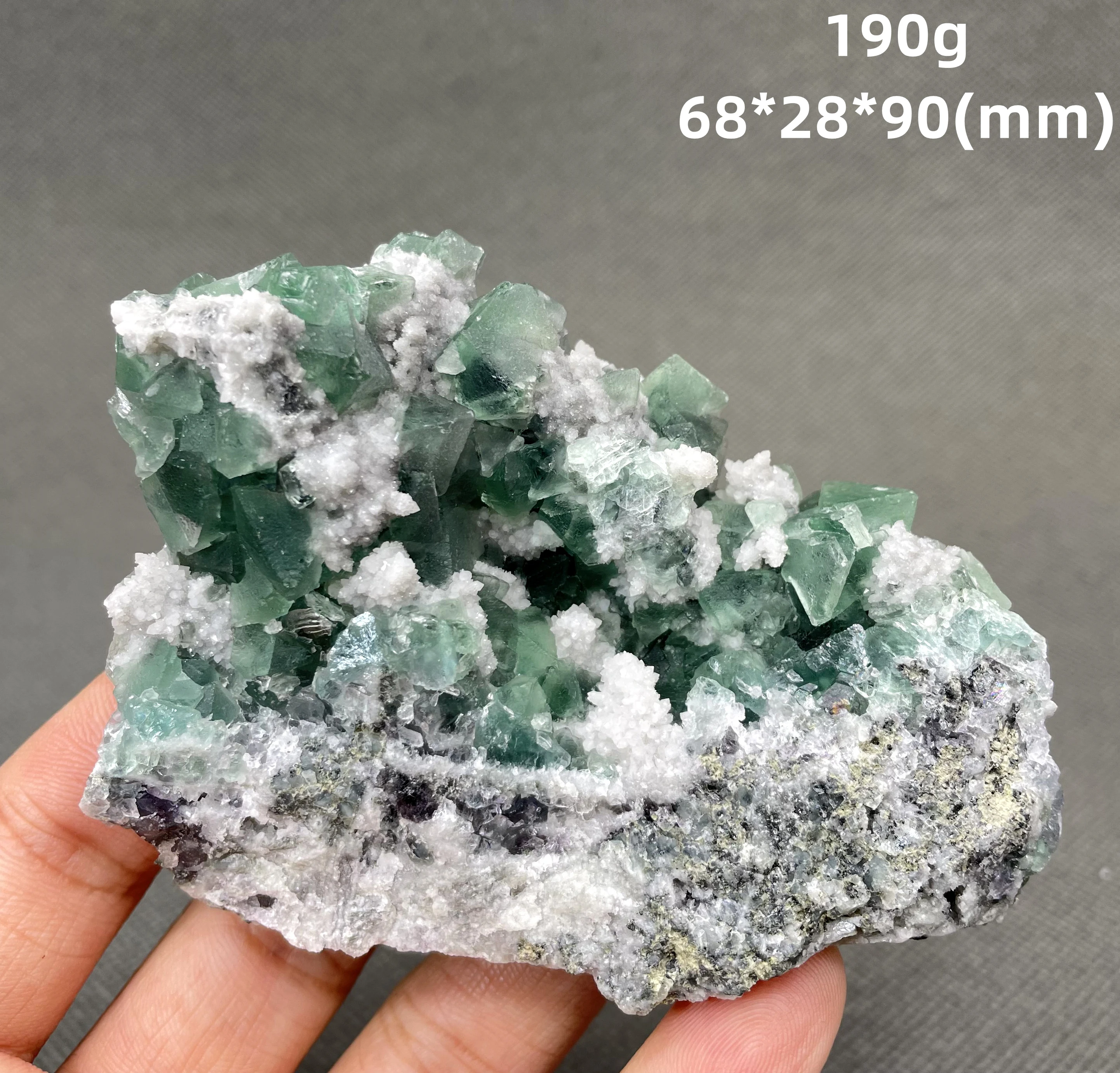 Natural rare Zhejiang octahedral fluorite mineral specimen + healing quartz crystals and stones rock gemstone 2