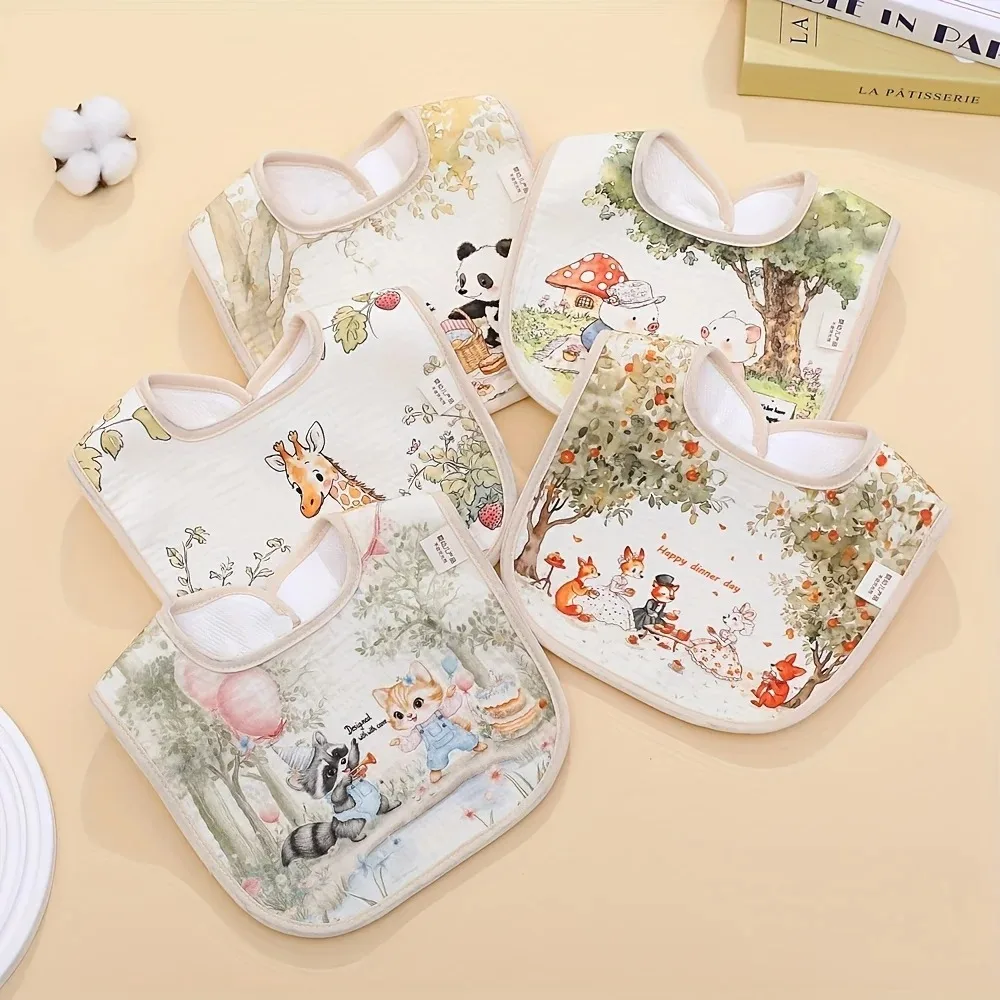 Cotton Waterproof Baby Bibs for Girls Boys Feeding