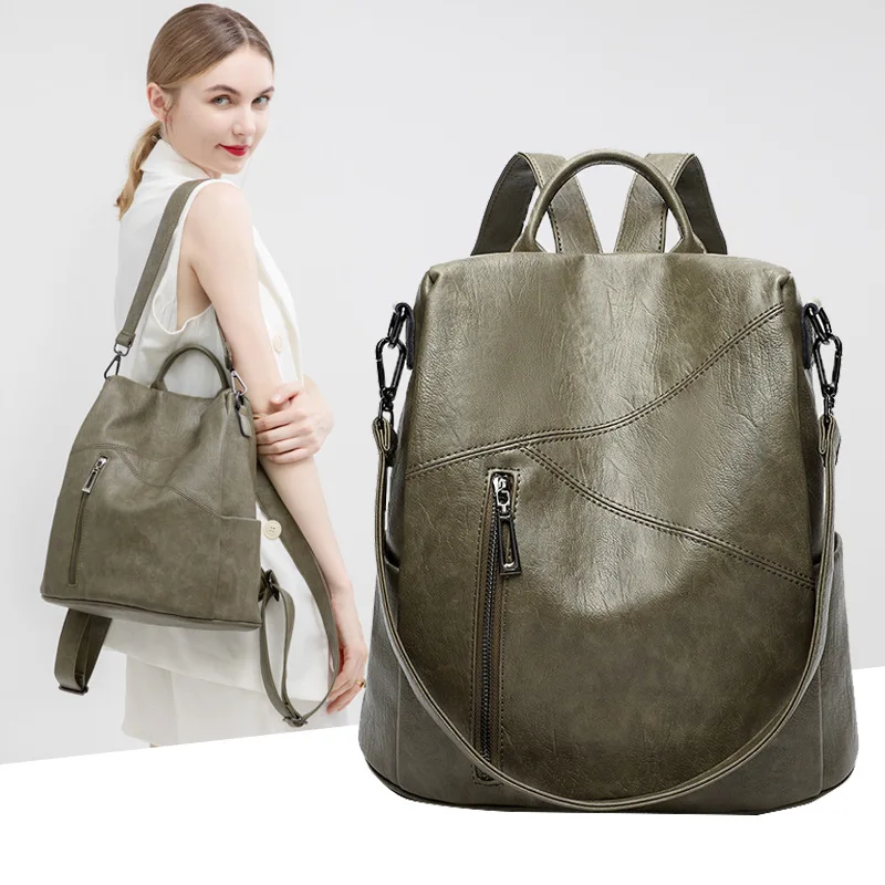 

Women Backpack Waterproof Casual Daypack Anti-theft Fashion PU Leather Backpack Shoulder Bag Handbag School Bag Travel Rucksack