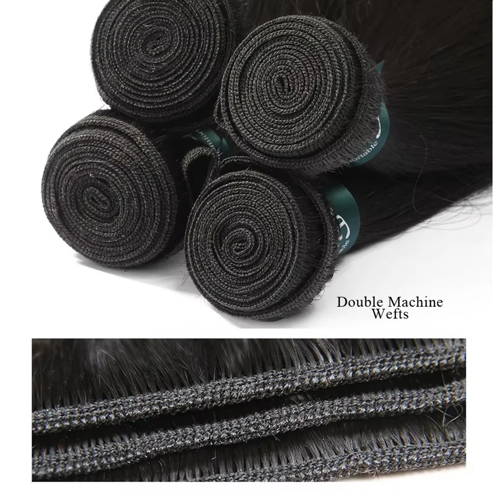 36 40 Inch Straight Human Hair Bundles Raw Virgin India Straight Bundles Bulk Hair Extensions for Women