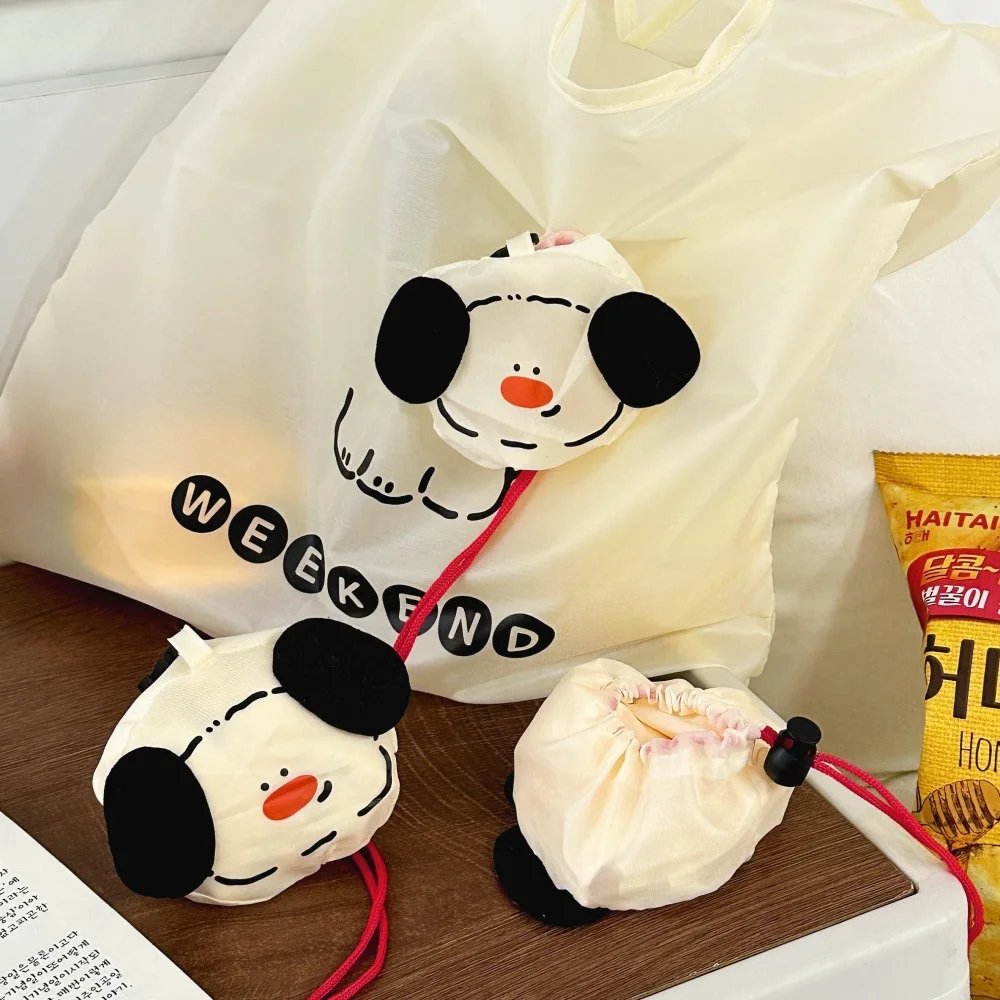 Foldable Portable Eco-Friendly Large Capacity Cartoon Dog Shopping Bag