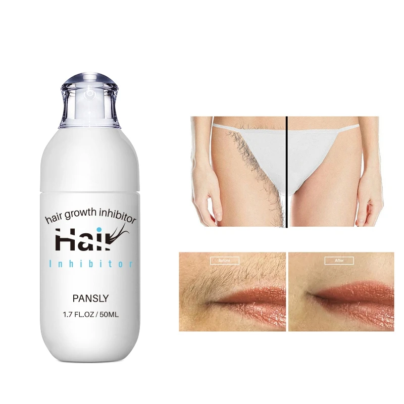 2X PANSLY Hair Growth Inhibitor Facial Removal Cream Spray Beard Bikini Intimate Face Legs Body Armpit Painless 50Ml images - 6