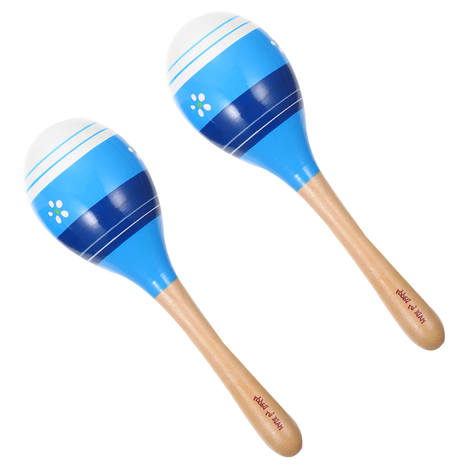 Children&rsquo;s Toys Striped Cartoon Maracas for Baby Music 20x58cm Instrument Plaything Musical Blue Sand Hammer 2 Pcs