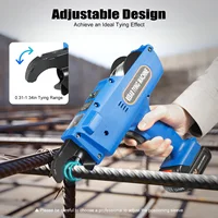 Machine à relier automatique de niveau de barres d'armature, 8mm-34mm, 12V, 4500mAh, Machine à attacher les barres d'armature électrique portative, pince à fil, Kit d'outils avec piles 2