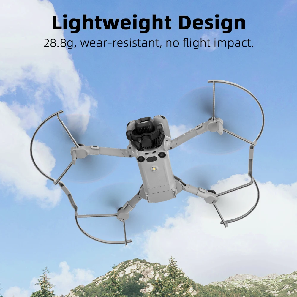 Lot de 4 protections d'hélices BRDRC pour DJI Mini 5 Pro, design aérodynamique pour une sécurité optimale.