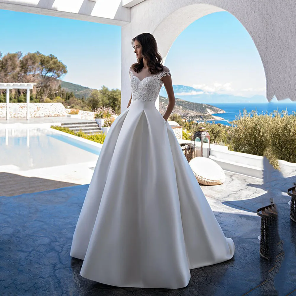 SoDigne Elegant Princess Wedding Dresses With Jacket Satin Scoop Lace Wedding Bridal Gowns Customized Wedding Party Gown 14 S4ce031b50d84465ea0ca11cc6a47850aQ
