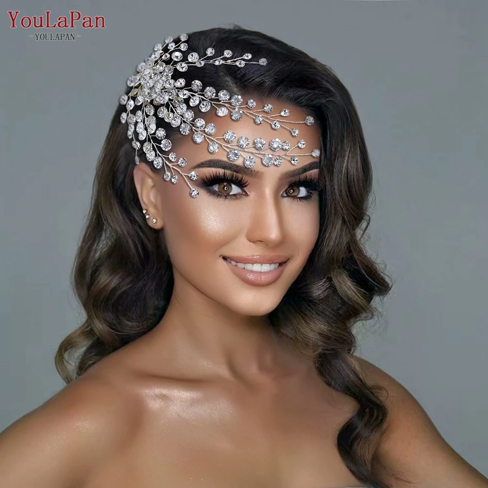 TOPQUEEN Rhinestone Hair Comb Bridal Wedding Hairpiece Fashion Woman Hair Accessories Handmade Crystal Headwear HP590