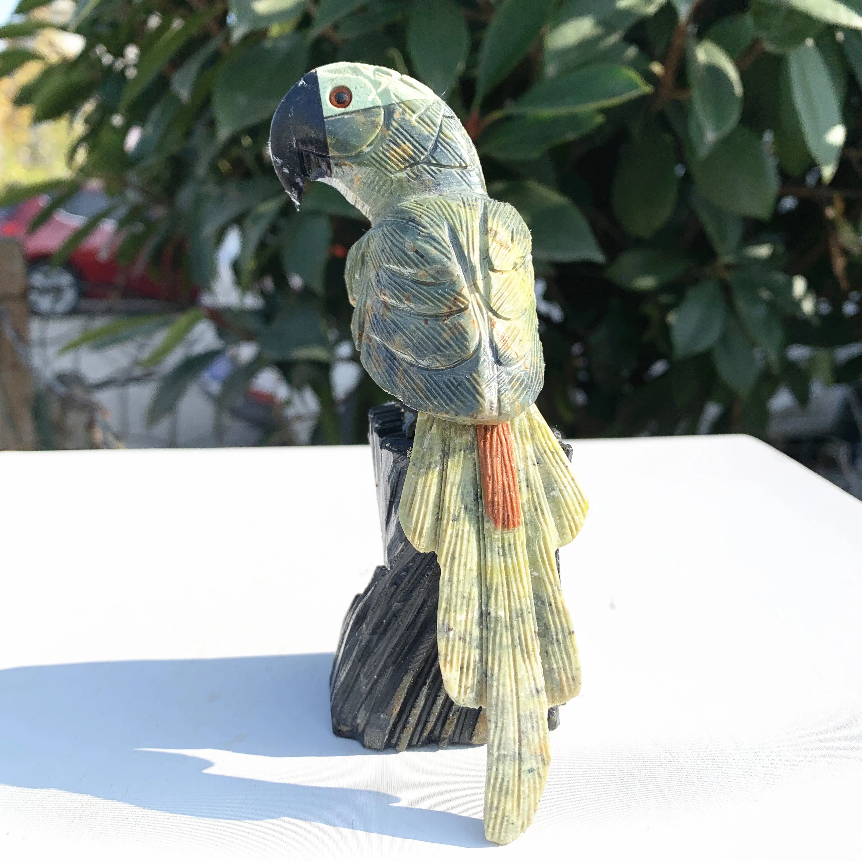 天然石　オウム　置物 天然石,鳥の置物,オウム,家族の装飾のための宝石 - AliExpress