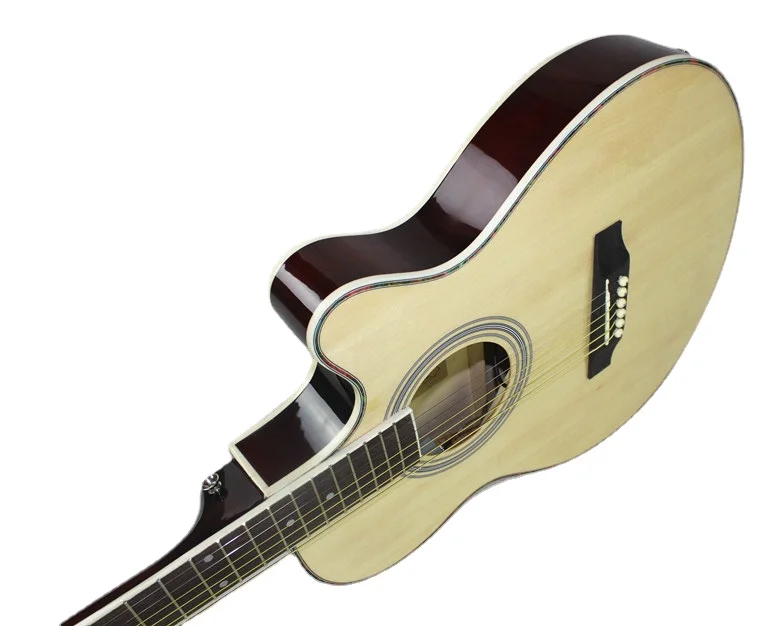 Thin Body Guitar Acoustic 40 Inch Electric 6 Steel-Strings Flattop Balladry Folk Pop Guitarra Red High Gloss Cutaway Electro