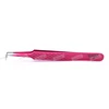 Pink Eyelash Extension Tweezers 90 Degrees Volume Lashes Stainless Steel Accurate Tweezer Non-magnetic Eyelashes Tools Makeup 3