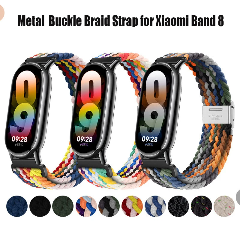 Ремешок нейлоновый для Xiaomi Band 8, сменный Браслет с металлической пряжкой для смарт-браслета Mi Band 8 xiaomi band 8