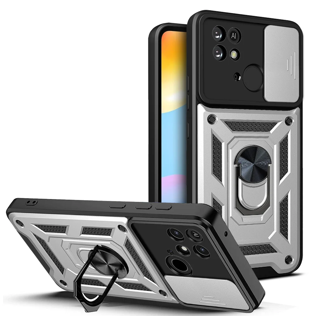 Cover LuluMain Per Xiaomi Mi 10 Lite 5G Con Anello Porta Dito E Cavalletto – Compatibile Con Supporto Magnetico Auto – Nero - 4