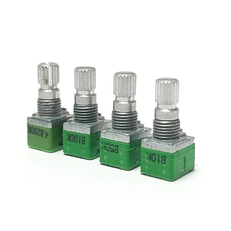 Rotary Potentiometer Multiturn Potentiometer Adjustable Resistor ALPHA 9mm Dual unit single-loop 6Pin B10K 50K 100K 200K flower shaft 15mm 1pcs