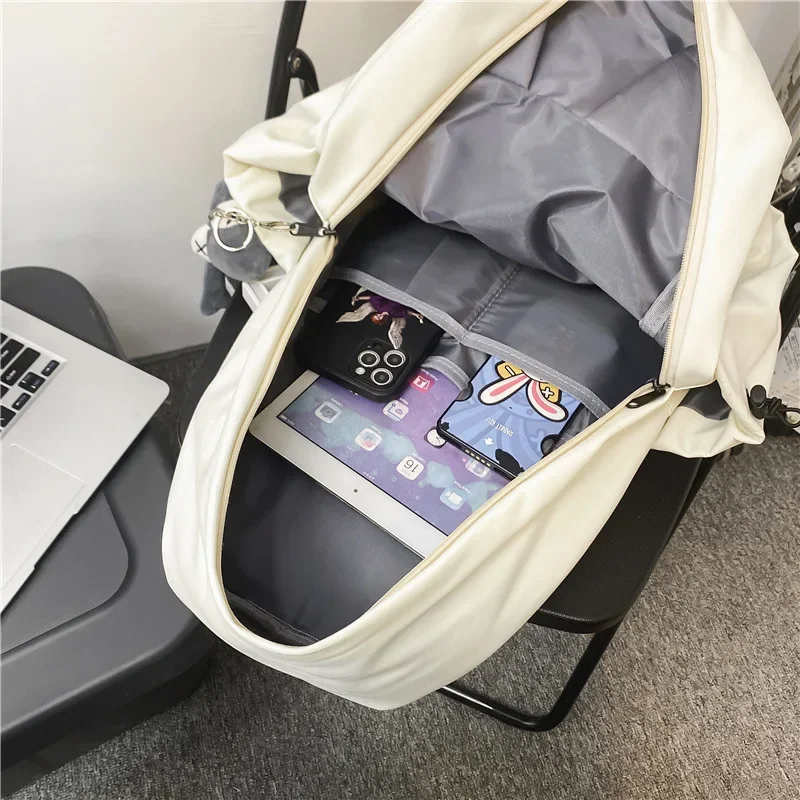 Schoolbag Student Ins Casual Simple Large Capacity Backpack Junior High School Student High Travel Knapsack 2023 Shoulder Bags