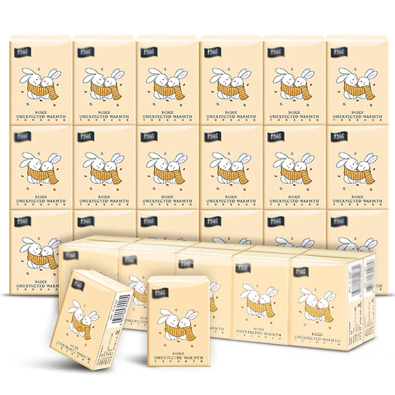 10 Packs Handkerchief Paper Towel Portable Disposable Small Package Paper Towel Bamboo fiber bamboo pulp Handkerchief Disposable Towel