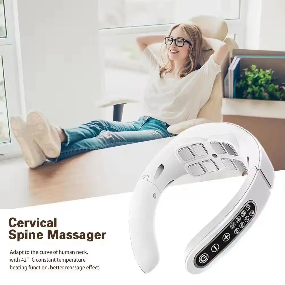 

Cervical Spine Massager - 8 Head 6 Kinds Massage Modes Neck Massager Cervical Heating Electric Charging Neck Gifts X7Q9