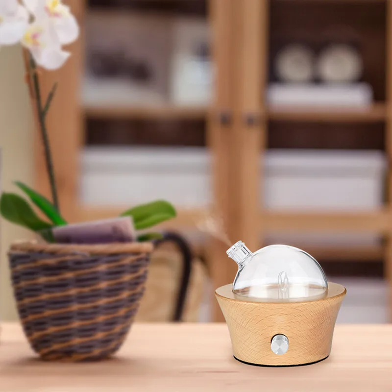 Wooden Glass Aroma Diffuser Waterless Essential Oil Nebuliser_voghion.com