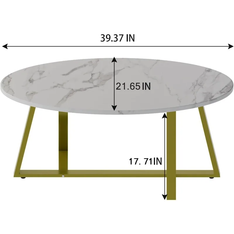 Coffee Table White Faux Marble Coffee Table for Living Room,Oval Center Table Modern Tea Table for Small Space,Wooden Living 2