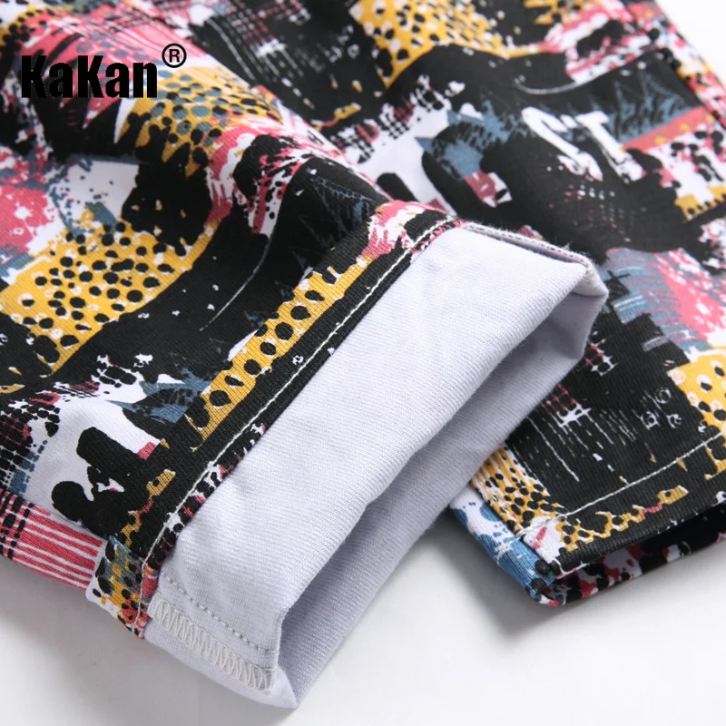 Kakan - New Street Printed  Personalized Jeans, Alternative and Versatile Stretch Jeans K19-8836
